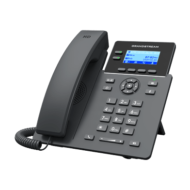 Grandstream GRP2602 voip desk phone — front view with handset and display