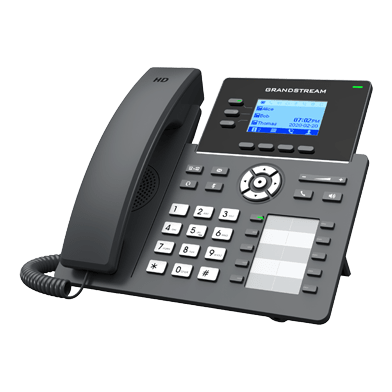 Grandstream GRP2604 voip desk phone — front view with handset and display