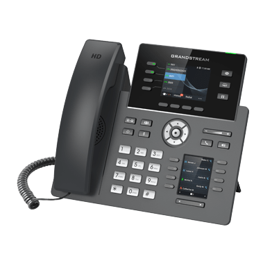 Grandstream GRP2614 voip desk phone — front view with handset and display