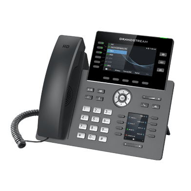 Grandstream GRP2616 voip desk phone — front view with handset and display