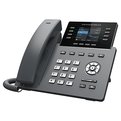 Grandstream GRP2624 voip desk phone — front view with handset and display