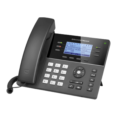 Grandstream GXP1760 voip desk phone — front view with handset and display