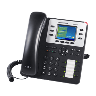 Grandstream GXP2130 voip desk phone — front view with handset and display