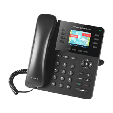 Grandstream GXP2135 voip desk phone — front view with handset and display