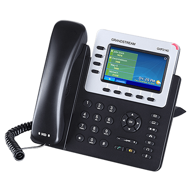 Grandstream GXP2140 voip desk phone — front view with handset and display
