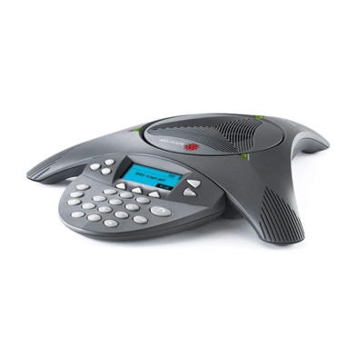 Polycom Duo VoIP phone — front view with handset and dialpad