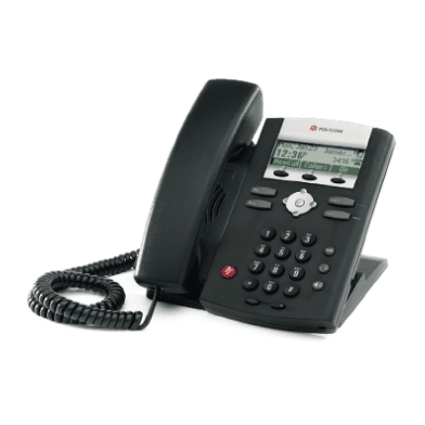 Polycom SoundPoint IP 321 VoIP phone — front view with handset and dialpad