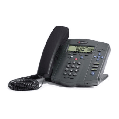 Polycom SoundPoint IP 430 VoIP phone — front view with handset and dialpad