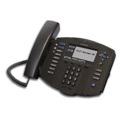 Polycom SoundPoint IP 501 VoIP phone — front view with handset and dialpad