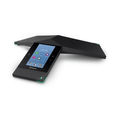 Poly Trio 8800 VoIP phone — front view with handset and dialpad