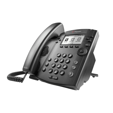 Poly VVX 310 VoIP desk phone — front view with handset and dialpad