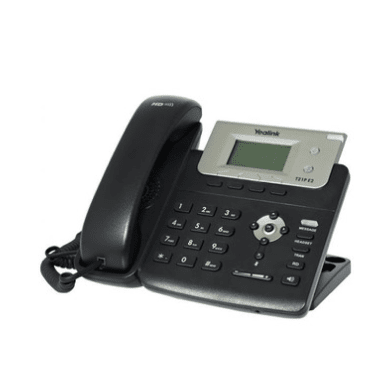 Yealink T21P E2 voip desk phone — front view with handset and display