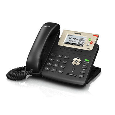 Yealink T23P voip desk phone — front view with handset and display