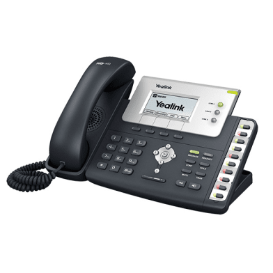 Yealink T26P voip desk phone — front view with handset and display