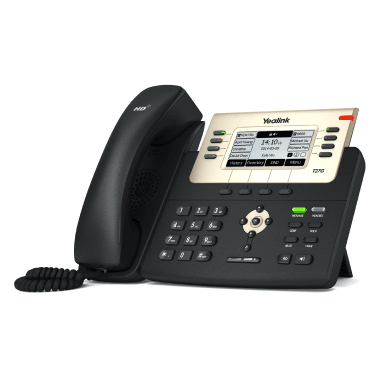 Yealink T27P voip desk phone — front view with handset and display