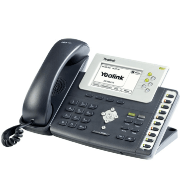 Yealink T28P voip desk phone — front view with handset and display