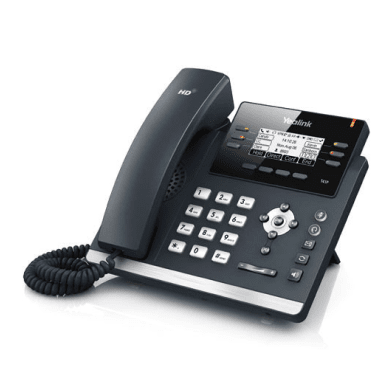 Yealink T41P voip desk phone — front view with handset and display