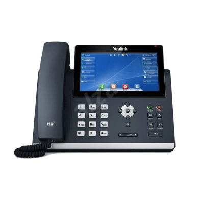 Yealink T48U voip desk phone — front view with handset and display